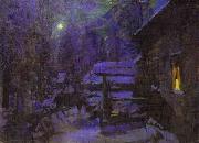 Konstantin Alekseevich Korovin Moonlit Night. Winter china oil painting artist